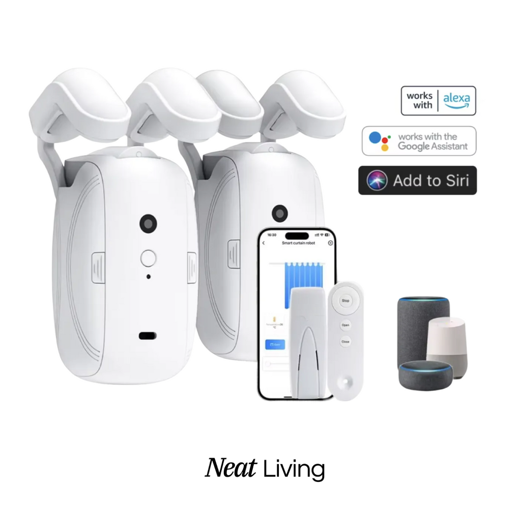 Smart Curtain Robot, Automates your existing curtains, no drilling or rewiring (Roman Rod)
