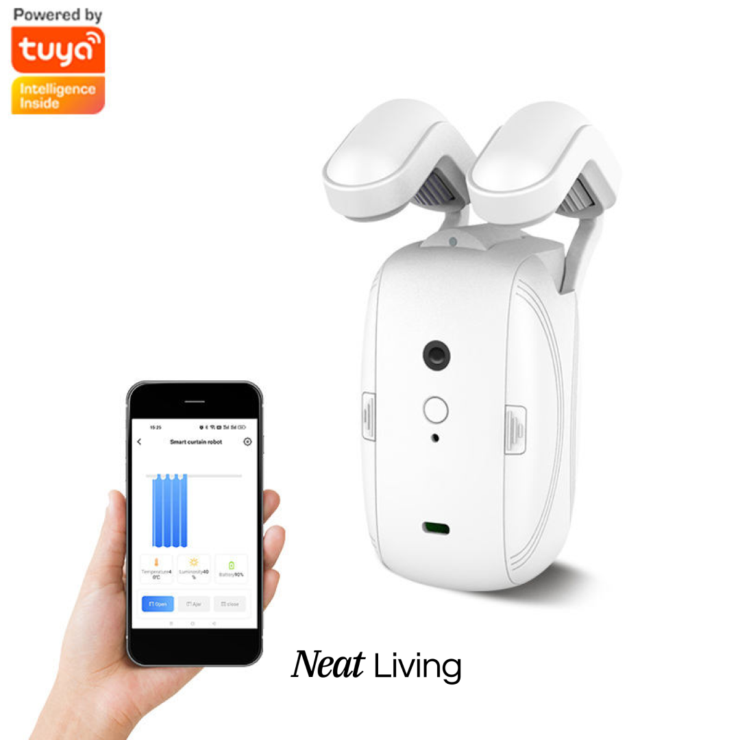 Smart Curtain Robot, Automates your existing curtains, no drilling or rewiring (Roman Rod)